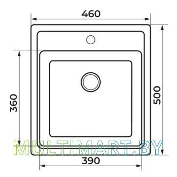 Кухонная мойка Granrus GR-460 (антрацит) картинка 3